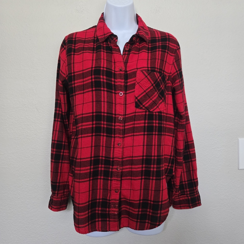 Garage Plaid Red Flannel Shirt size XS